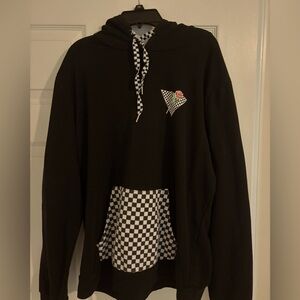 [S/M] • Black & White Checkered • “Influencer” “Never Stop Dreaming” Hoodie •